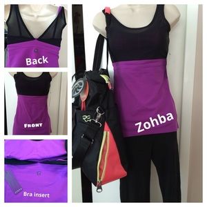 💜Zohba Fitness/ running/yoga tank.. Built in bra!