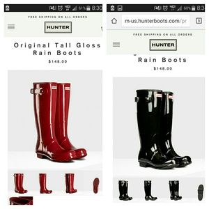 ISO HUNTER BOOTS RED OR BLACK GLOSS