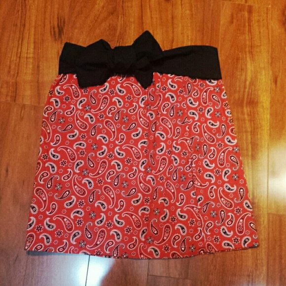 Red Skirt with black sash