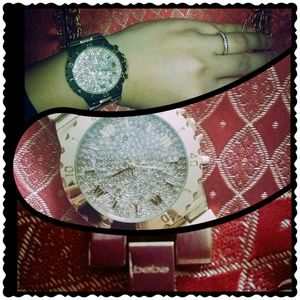 New gold bebe watch with diamonds