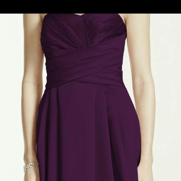 Davids Bridal gown in plum purple