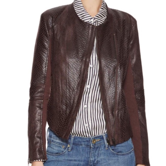 Brown Faux Leather Jacket - Picture 2 of 3