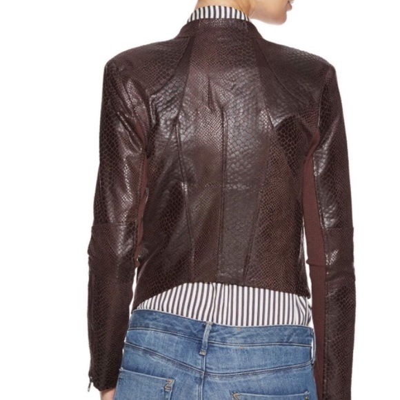Brown Faux Leather Jacket - Picture 3 of 3