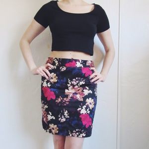 Loft floral pencil skirt