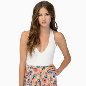 White Tobi Halt and Bothered Bodysuit. Brand new
