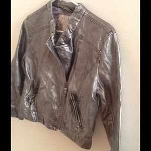 Silver faux leather jacket