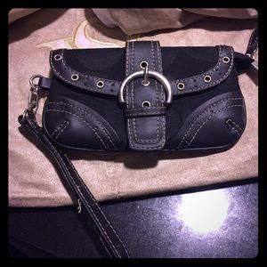 Black coach wristlet