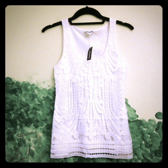 White Express sleeveless shirt