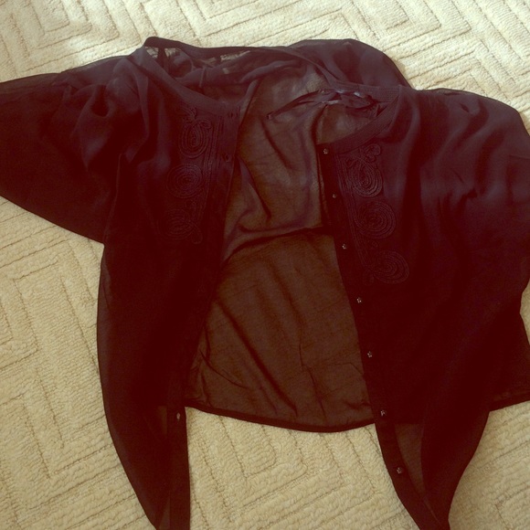 Black Chiffon Kimono Top