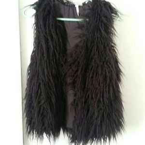 Trendy brown fur vest