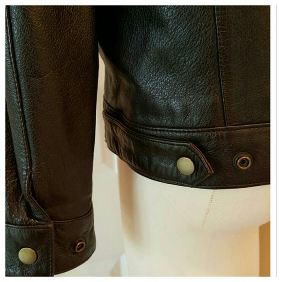 SOLD - Genuine Leather - Dark Brown Wilsons Jacket - Picture 3 of 4