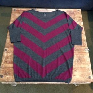 Ann Taylor V stripe light sweater