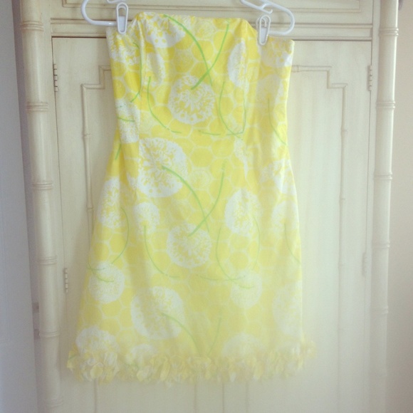 Yellow strapless Lilly Pulitzer dress size 10