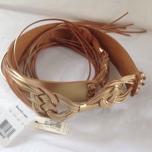 100% Authentic Ralph Lauren Gold Leather Belt