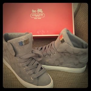 Coach Hightop Grey Suede Sneakers
