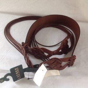 100%Authentic Ralph Lauren Dark Brown Leather Belt