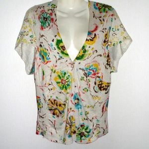 Floral Short Sleeved Cardigan