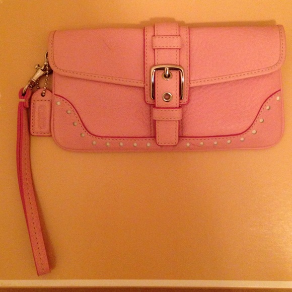 Coach Clutches & Wallets - Coach pink leather wristlet