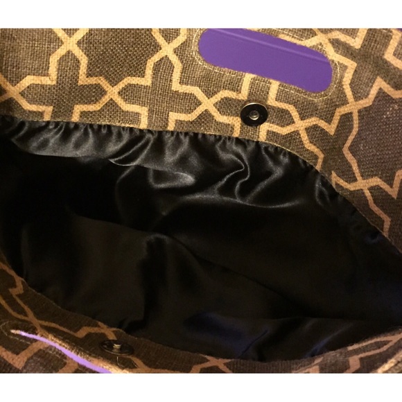 Pleated Jute Clutch. NWT! Natural/Gray Tones - Picture 2 of 4