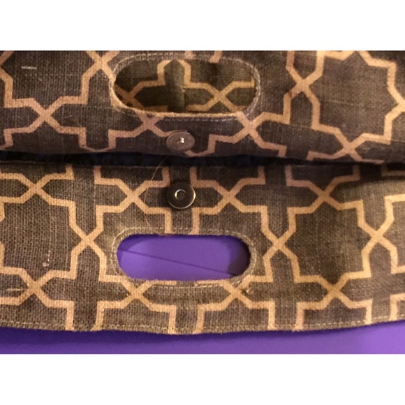 Pleated Jute Clutch. NWT! Natural/Gray Tones - Picture 3 of 4