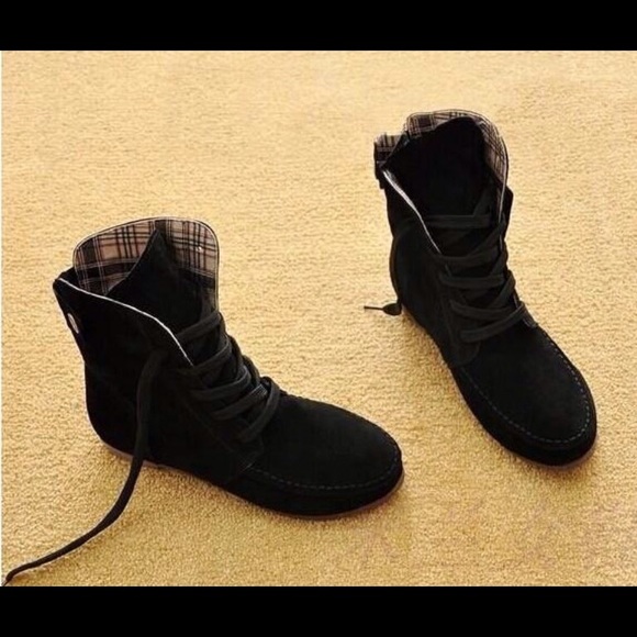 Boots in black Suede Lace-Up