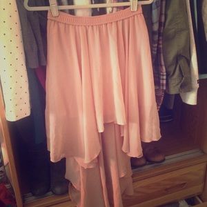 Hi-low blush colored skirt