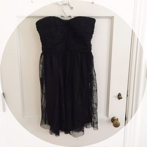 Black Lace Strapless Dress