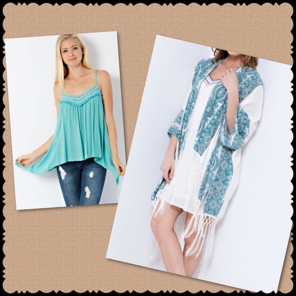 🆕Totally Turquoise Boho Cami Top NEW - Picture 4 of 4