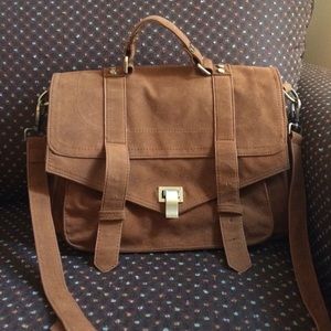 Saddle Brown Faux suede Messenger Bag Crossbody