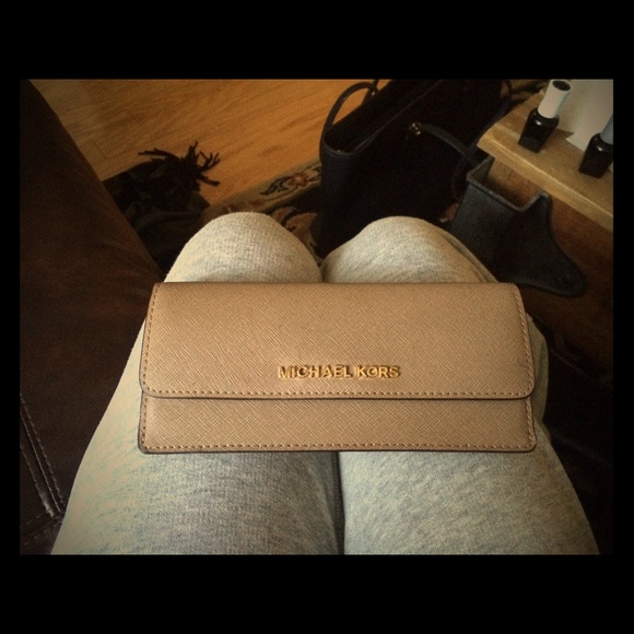 Michael Kors dark dune safiano leather wallet