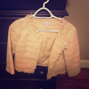 Lilly Pulitzer gold cropped jacket