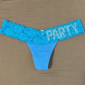 VS PINK Blue Party Panty
