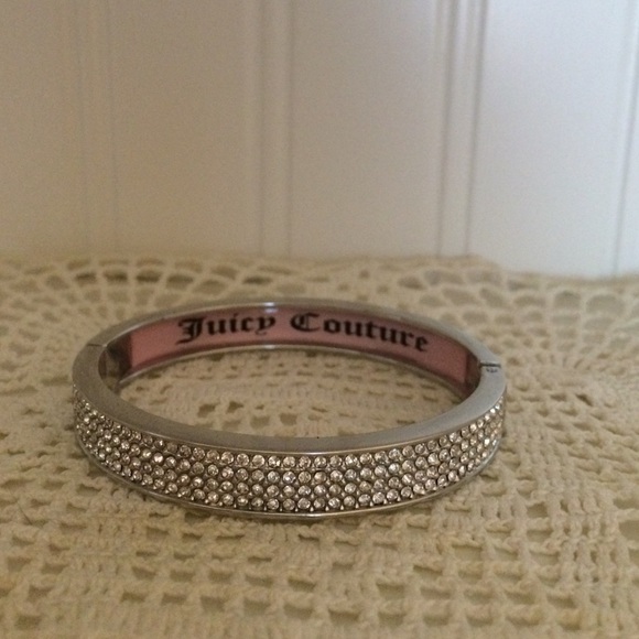 Juicy Couture rhinestone silver bangle bracelet
