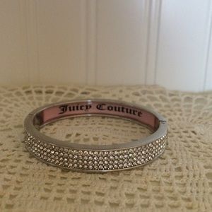 Juicy Couture rhinestone silver bangle bracelet