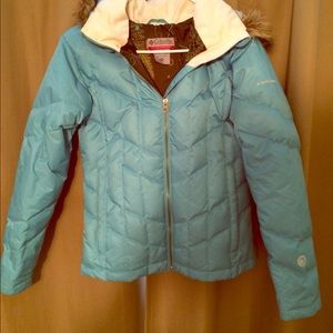 Kid's Columbia puff jacket, Sky Blue Size: 14/16