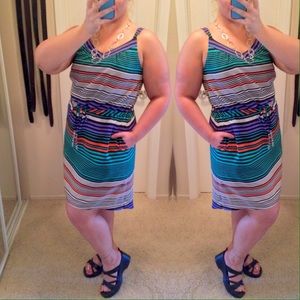 Bold Striped Skater Dress with Pockets!