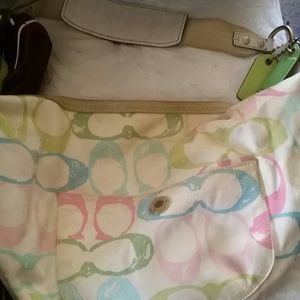 Multi color coach bag gently worn