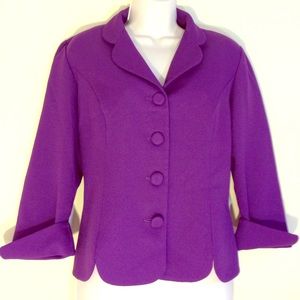 Beautiful Purple Blazer with "Scalloped" Hem