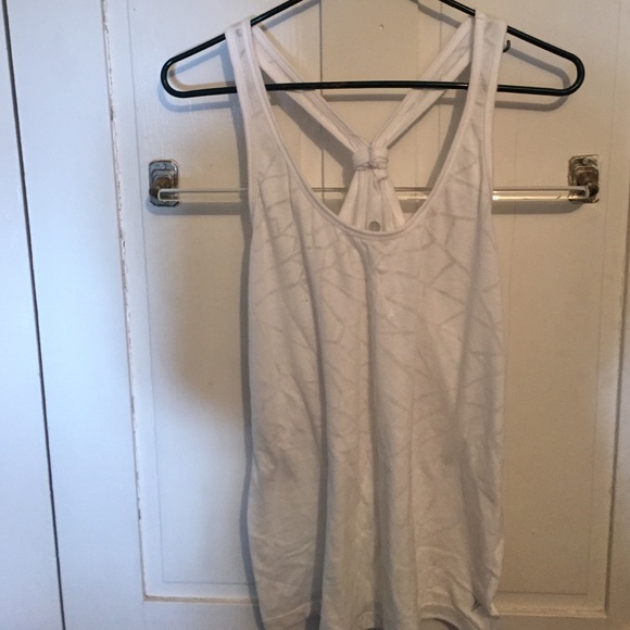 White patterned racerback tank