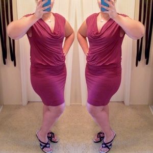 Drape-Neck Cocktail Dress