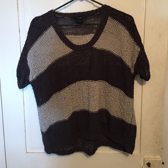 Short sleeved "holey" sweater