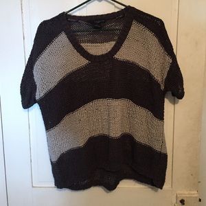 Short sleeved "holey" sweater