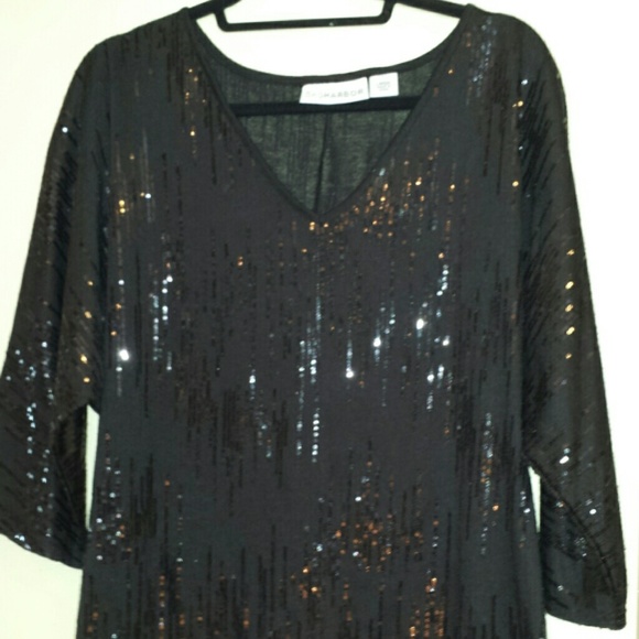 Black sequin top