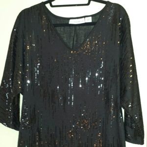 Black sequin top