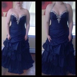 Elegant Navy Blue Prom Dress