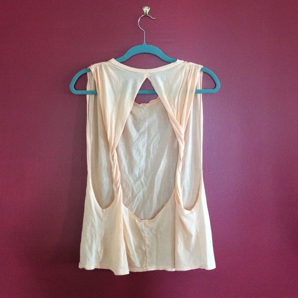 LF Tops - LF stores peach open back twisted/braided tank