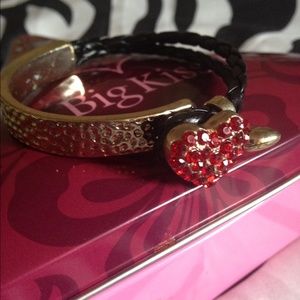 Gold Red Heart Bracelet