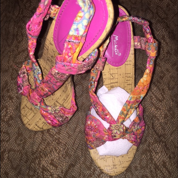 Anne Michelle cork sandal heels for spring! Comfy!