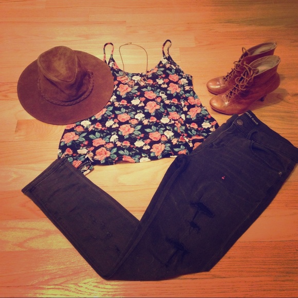 100% Leather Boho Floppy Hat