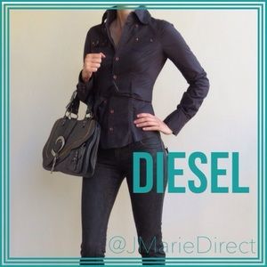 DIESEL Fitted Black Button Down Shirt